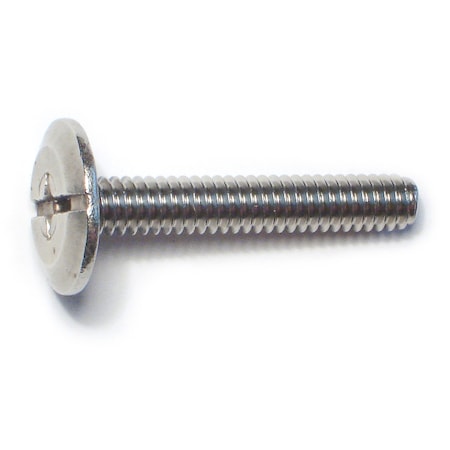 Midwest Fastener 1/4"-20 x 1-1/2 in Combination Phillips/Slotted Truss Machine Screw, Plain 18-8 Stainless Steel 51251